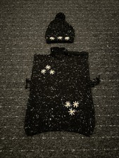 Kinder Poncho mit Mütze 2 teilig größe 98-104