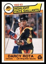 1983-84 O-Pee-Chee Darcy Rota #345 Vancouver Canucks NHL Hockey