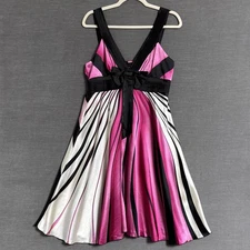 Ever Pretty Dress Medium Pink Black White Bow Cocktail Party Mod 90s y2k Retro