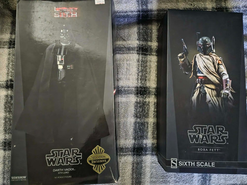 Sideshow Collectibles 1:6 Scale Boba Fett and 1:6 Scale Darth Vader Sith Lord.