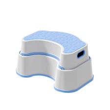 Dual-Height Toilet Step Stool for Kids  Adults - 2-Tier Stackable Potty Blue