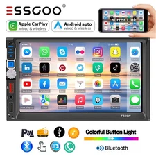 7" Double 2 DIN Car Stereo Radio MP5 Player with Wireless CarPlay & Android Auto