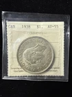 1938 Canada Silver Dollar 1$ - ICCS AU-55