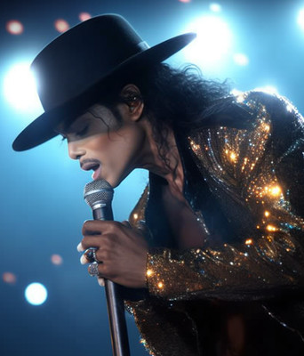 Michael Jackson Gold Jacket Stage Performance King of Pop Poster Print 24x36