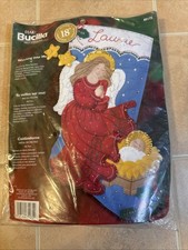 Bucilla ANGEL WATCHING OVER ME Felt Christmas Stocking Kit Authentic OOP New 18"