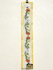 VTG Hand Painted Flowers On Vine Floral Bell Pull Needlepoint 13ct Canvas