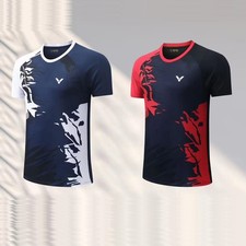 Summer Men's Table Tennis Badminton T-shirt Sports Short Sleeve Tee Top 121303