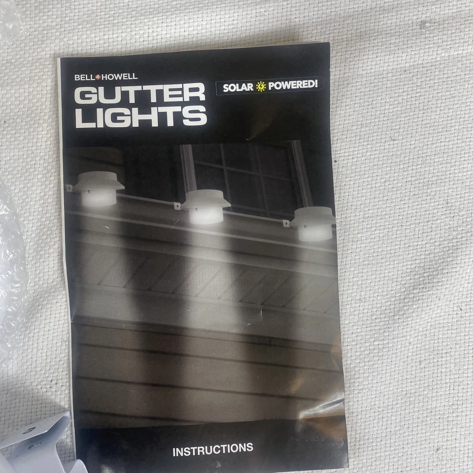 Bell+Howell Gutter Lights Solar Powered Outdoor LED Set of 6 Weatherproof White - Image 2 of 4