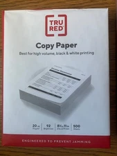 Ream of Paper TRU RED 8.5"x 11" Copy Paper 20 lbs 92 Brightness 500 Pages 135855
