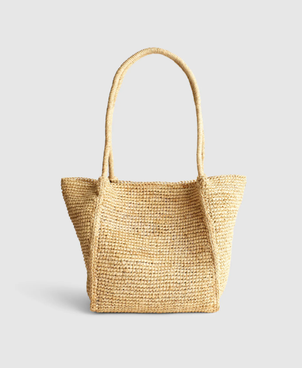 Madewell The Lexington Small Tote in Raffia - warm coffee multi, No Import Fe