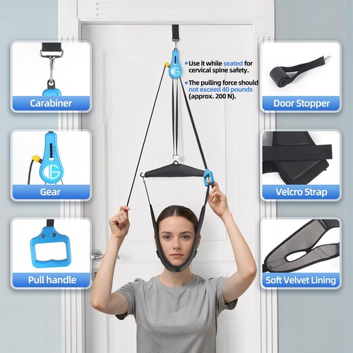 glitz Upgraded Neck Stretcher & Cervical Traction Device with Ratchet System ... - Picture 3 of 7