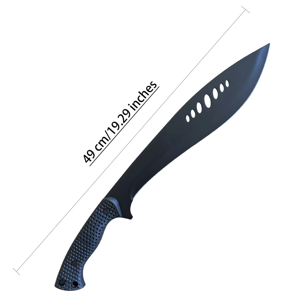 Navaja nepalí de acero inoxidable con funda de cuero/exterior/lista para batalla Foto 2 de 4