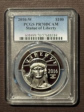 2016-W American Eagle PLATINUM $100 GEM Coin 1 oz bullion PCGS PR70 DCAM * 10844 2650.00 per troy oz