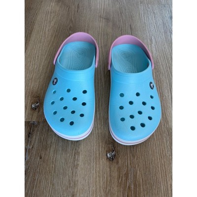 Crocs Crocband Clogs Womens 10 Blue Pink Retro Sporty Lightweight Slip On Shoes