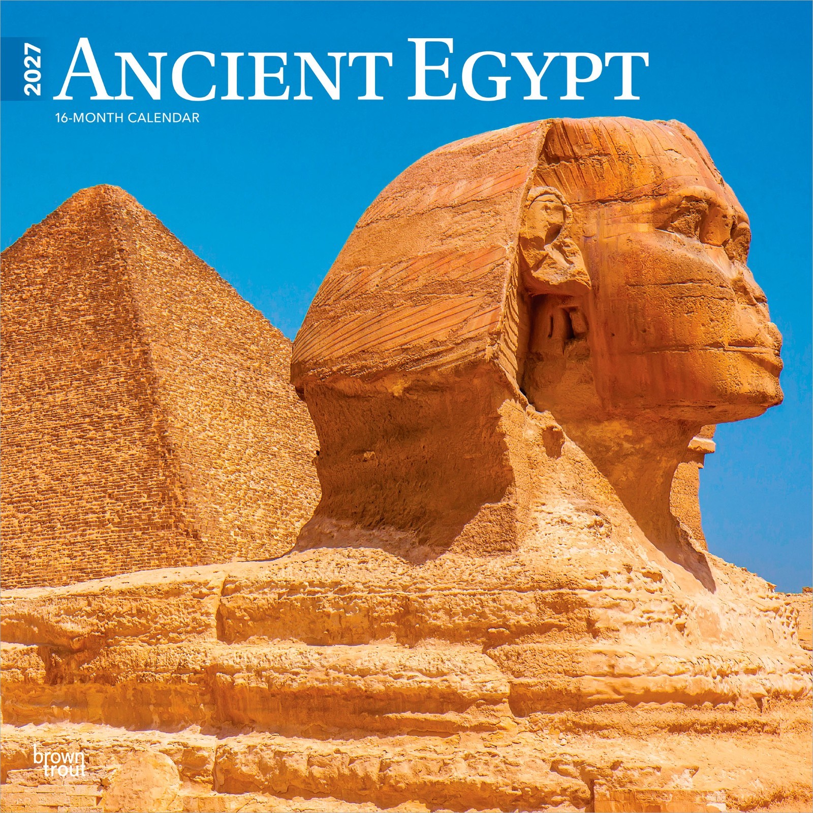 Ancient Egypt | 2027 12x24" (Hanging) Square Wall Calendar | Plastic-Free