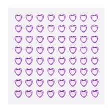 256 Pcs Heart Rhinestone 6mm Self Adhesive Gems Stickers Light Purple
