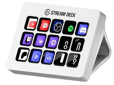 Stream Deck MK.2 White   Studio Controller, 15 macro keys, trigger actions in ap