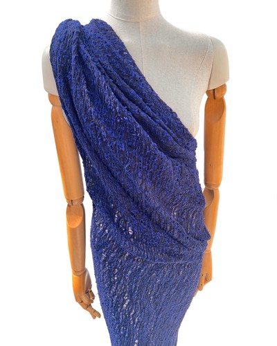 Indigo Blue Unique Natural Fabrics: Sheer, Textured Cotton Linen By 2 Meters. - Picture 4 of 14