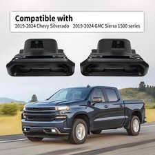 Fit For 2019-2024 Chevy Silverado Gmc Sierra Exhaust Tips Bezels Black