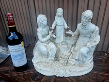 Gruppo statua Sacra Famiglia firmata XL Capodimonte bisque porcellana meneghetti rara