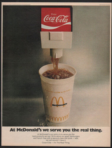 1972 COCA-COLA - McDONALD'S Restaurant - COKE VINTAGE ADVERTISEMENT - Picture 1 of 1