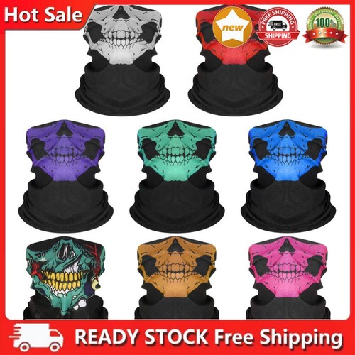 Halloween Half Face Shield Mask Multipurpose Ghost Face Mask for Outdoor Sports