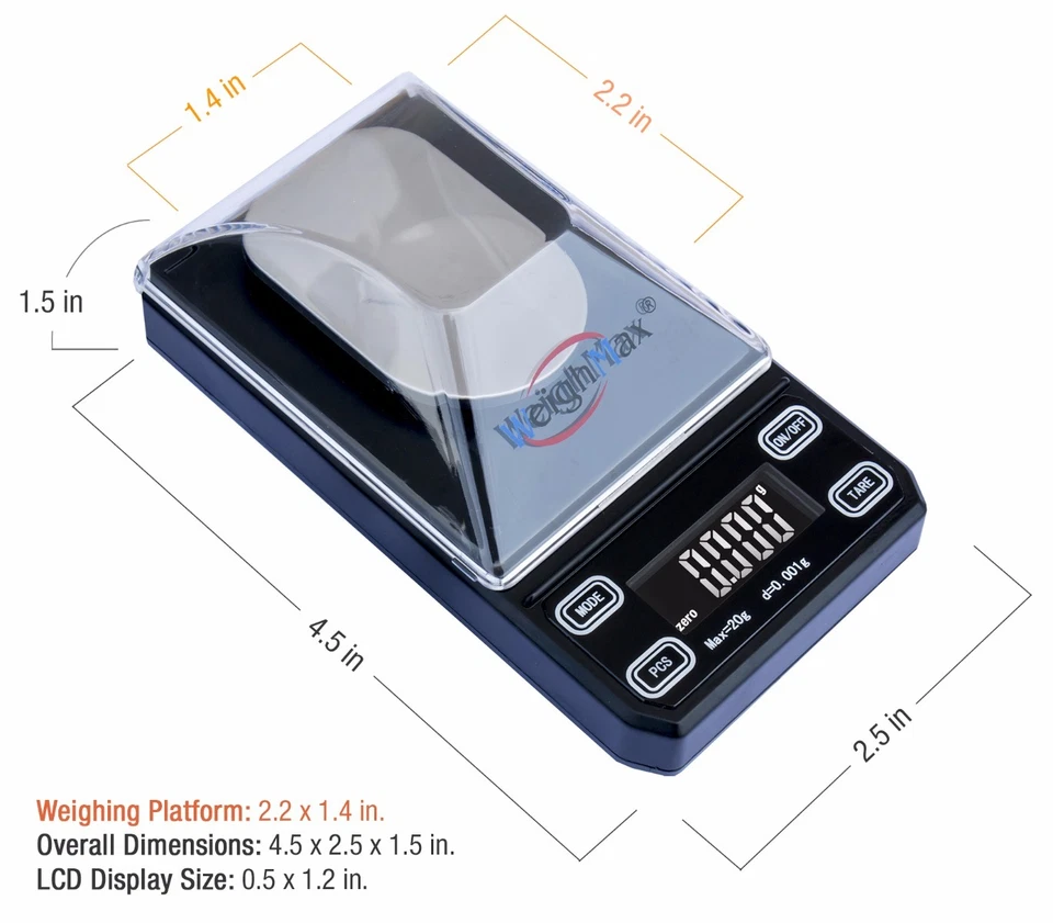 Báscula de bolsillo portátil de miligramos Weighmax Precision CT20, 20 por 0,001 G Foto 4 de 4
