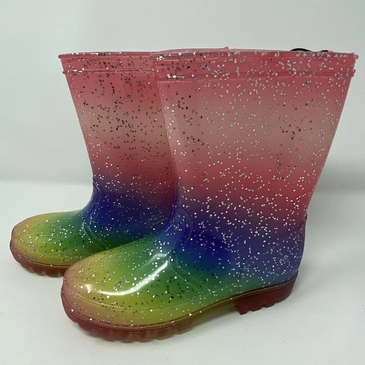 Rainbow glitter rain boots sale