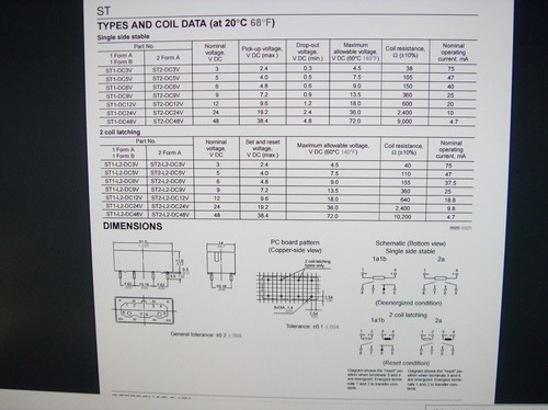 Bipolar SDS Relay Gold 12V 2xNO 8A 250V 380V ST2-L2-DC12V 2xCoils#21-1160/1 - Picture 8 of 9