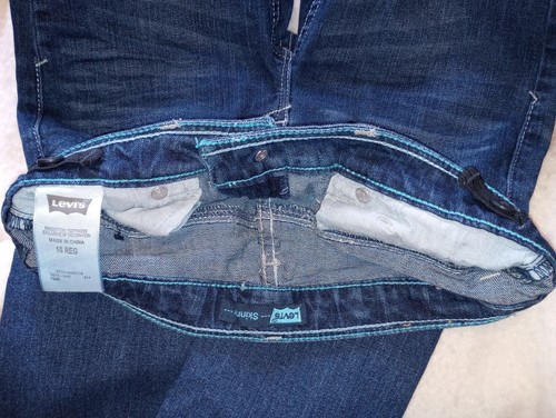 10 Vaqueros ajustados regulares en tallas para niñas Levi estrás d Ajustables Cintura 25,5" entrepierna - Imagen 6 de 14
