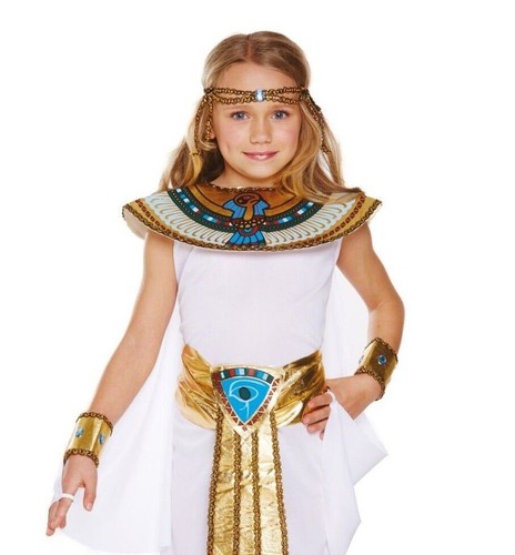 Girls Cleopatra Egyptian Queen Costume - Fancy Dress for Kids 4-12 Years - Picture 3 of 7