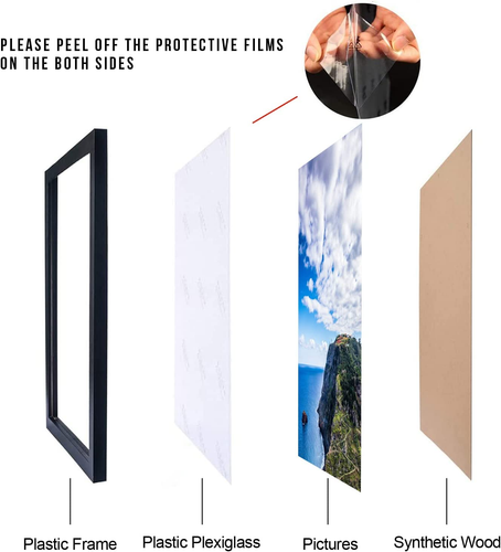 8x14 Black Picture Frame, Tabletop and Wall Mounting Horizontally or Vertically, - Picture 3 of 12