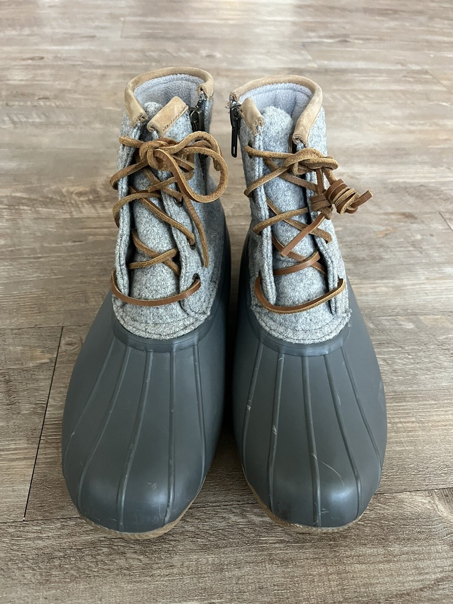 gray wool sperry duck boots