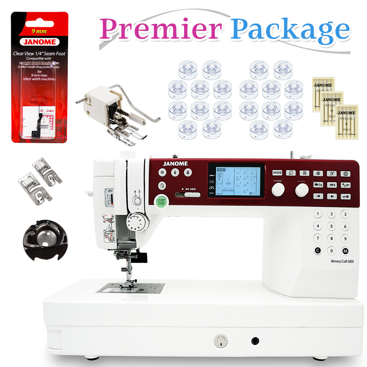 Janome MC6650 Sewing and Quilting Machine with Premier Package