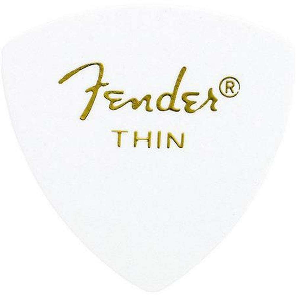 6 Pack Fender 346 Thin White Triangle Guitar Picks