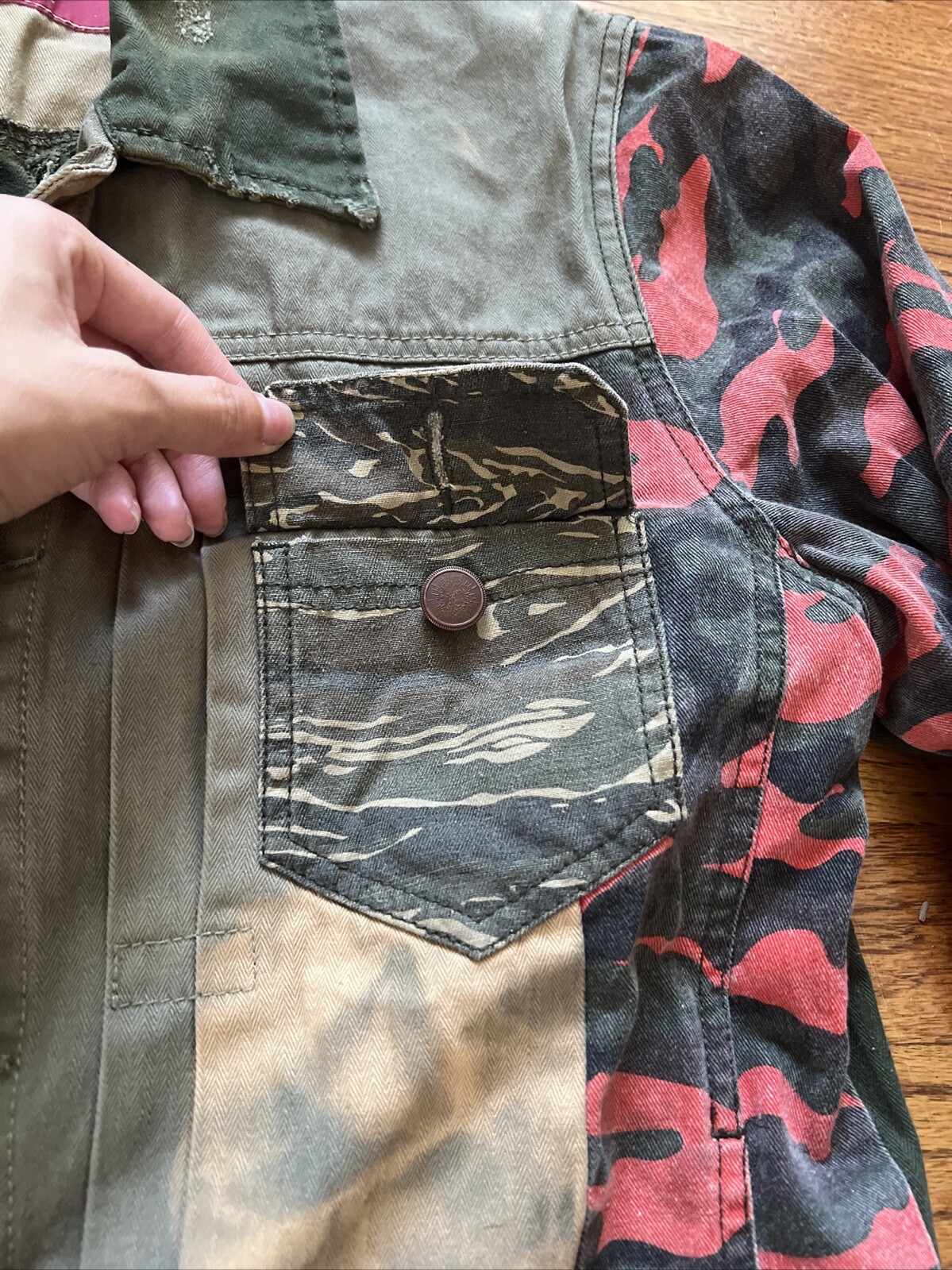 Strivers Row Patchwork Denim Canvas Jacket Biker … - image 3