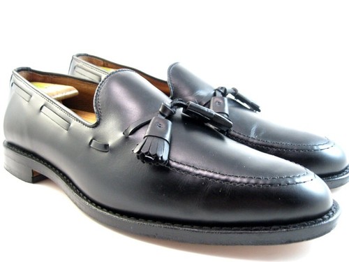 Allen Edmonds "GRAYSON" Men's Leather Tassel Loafers 10 D Black USA (204N) - Bild 2 von 10