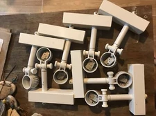 Set Of 7  Edison Track Lighting Heads White