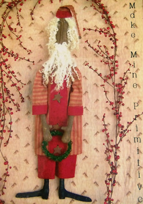 PATTERN Folk Art Mr. Jingles SANTA DOLL 23'' - Make Mine Primitive OOP 2003 RARE