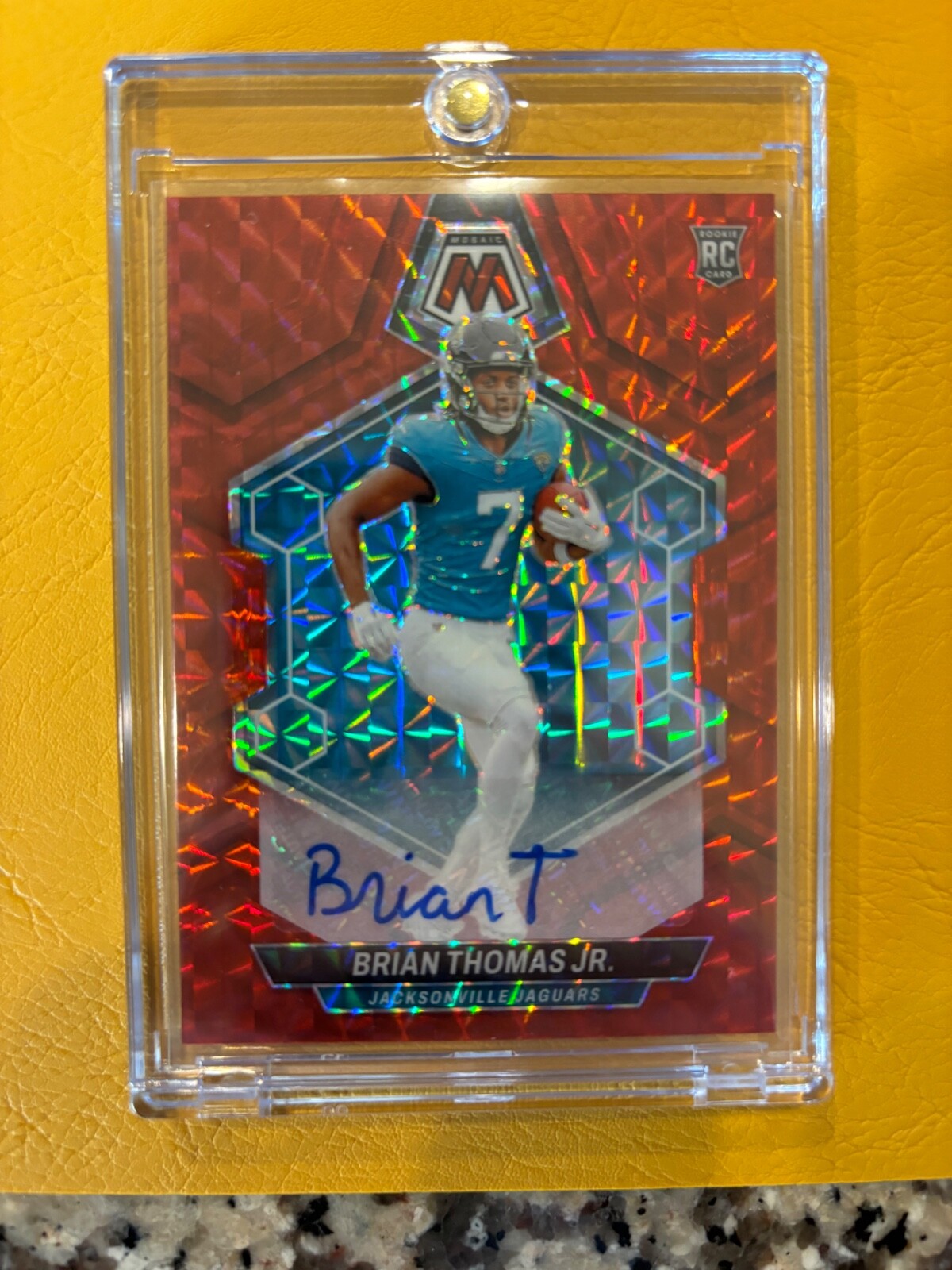 Brian Thomas Jr 2024 Panini Mosaic Red Prizm Rookie Auto /199