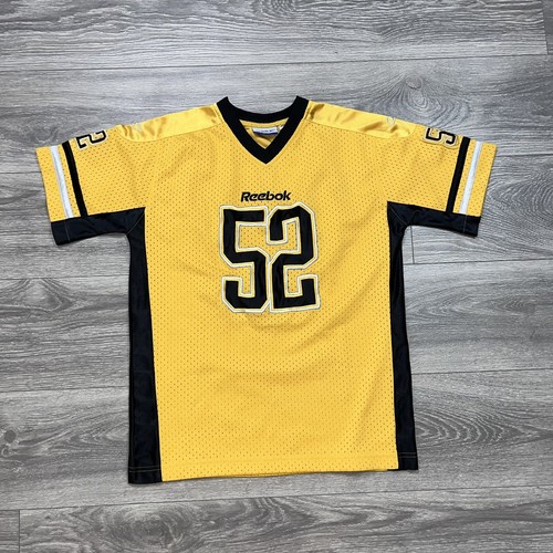 Camiseta deportiva Reebok Pittsburgh Steelers #52 negra amarilla para niños jóvenes mediana 10-12 - Imagen 2 de 8