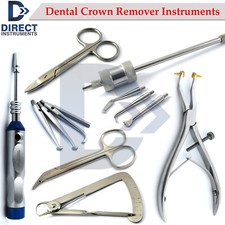 Range Of Dental Crown Remover Instruments Automatic Manual Forceps Gauge Scissor