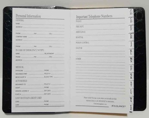 At-A-Glance Telephone Address Book, 2 3/4 x 4 1/4 80-401-05 - Picture 6 of 6
