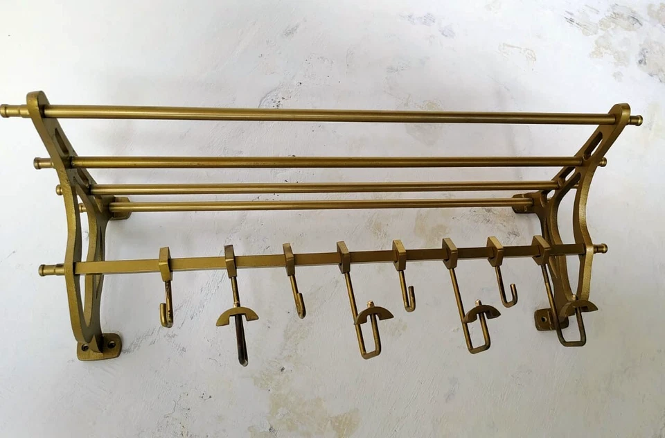 French Towels Rack Luggage Rack Train Antique Style Wall Mounted Rack - Image 2 of 4