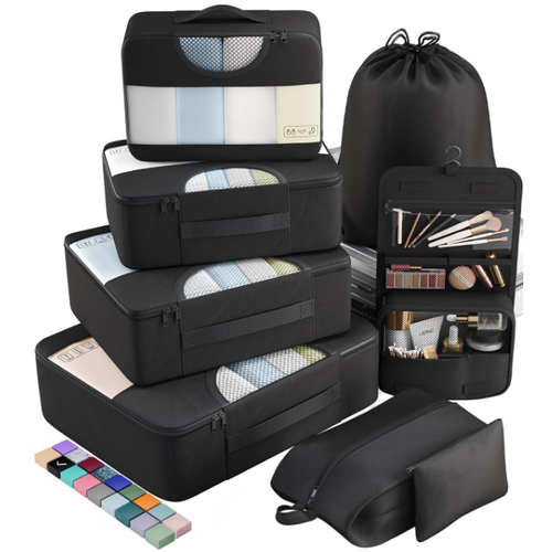 Veken 8 Set Packing Cubes for Travel Essentials, Suitcase Organizer Bags Set for
