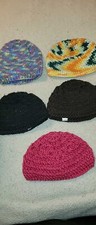 NICE Colorful LOT OF 5 Crocheted Winter Hat Beanies Youth  Teen Fun Colored