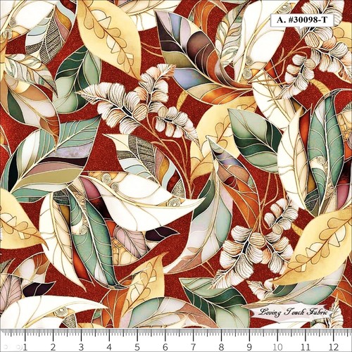 QT, FROND NOUVEAU, SASHA, LEAVES, FABRICS PRICED @ 1/2 YD - Picture 2 of 14