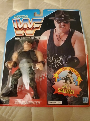 Wwf Hasbro Moc Sgt Slaughter Blue Card...
