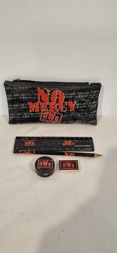No Mercy WWE Wrestling 1999 Pencil Case, Pencil, Sharpener, Rubber And Ruler - Picture 1 of 4