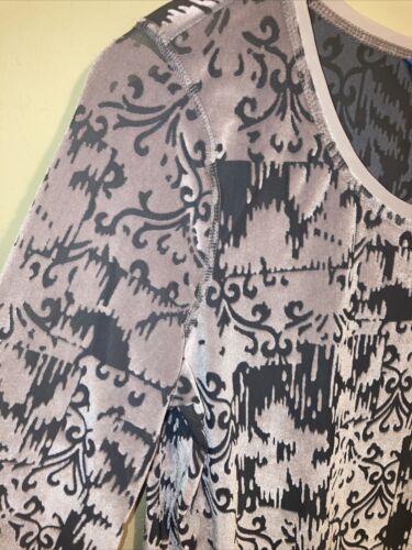 VTG Y2K Top Womens Sz M Velvet Burnout Fairy Grunge Whimsygoth Lavender - Picture 2 of 8